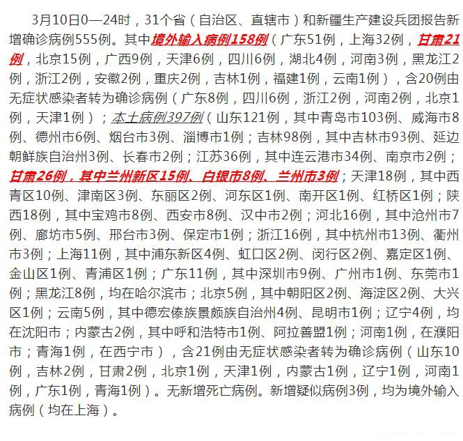 31省份新增21例境外输入确诊〃31省份新增33例境外输入